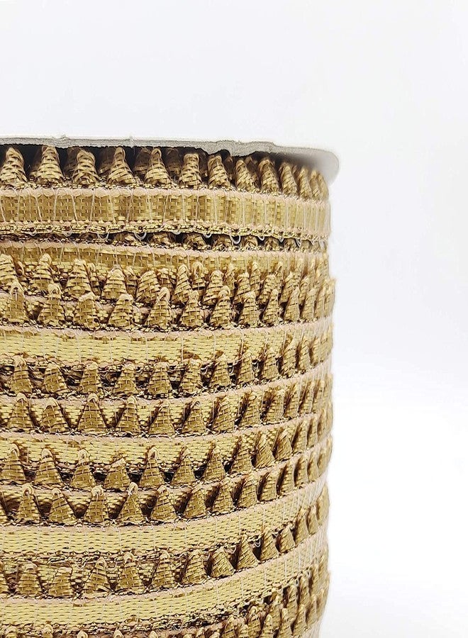 Bobbiny Golden Samosa Gota Patti Lace Border (10 Meter) Material for Dupatta, Bridal Dresses, Saree, Lehengas, Palazzo, Anarkali Suits, Blouses Pack of 1. - Image 3